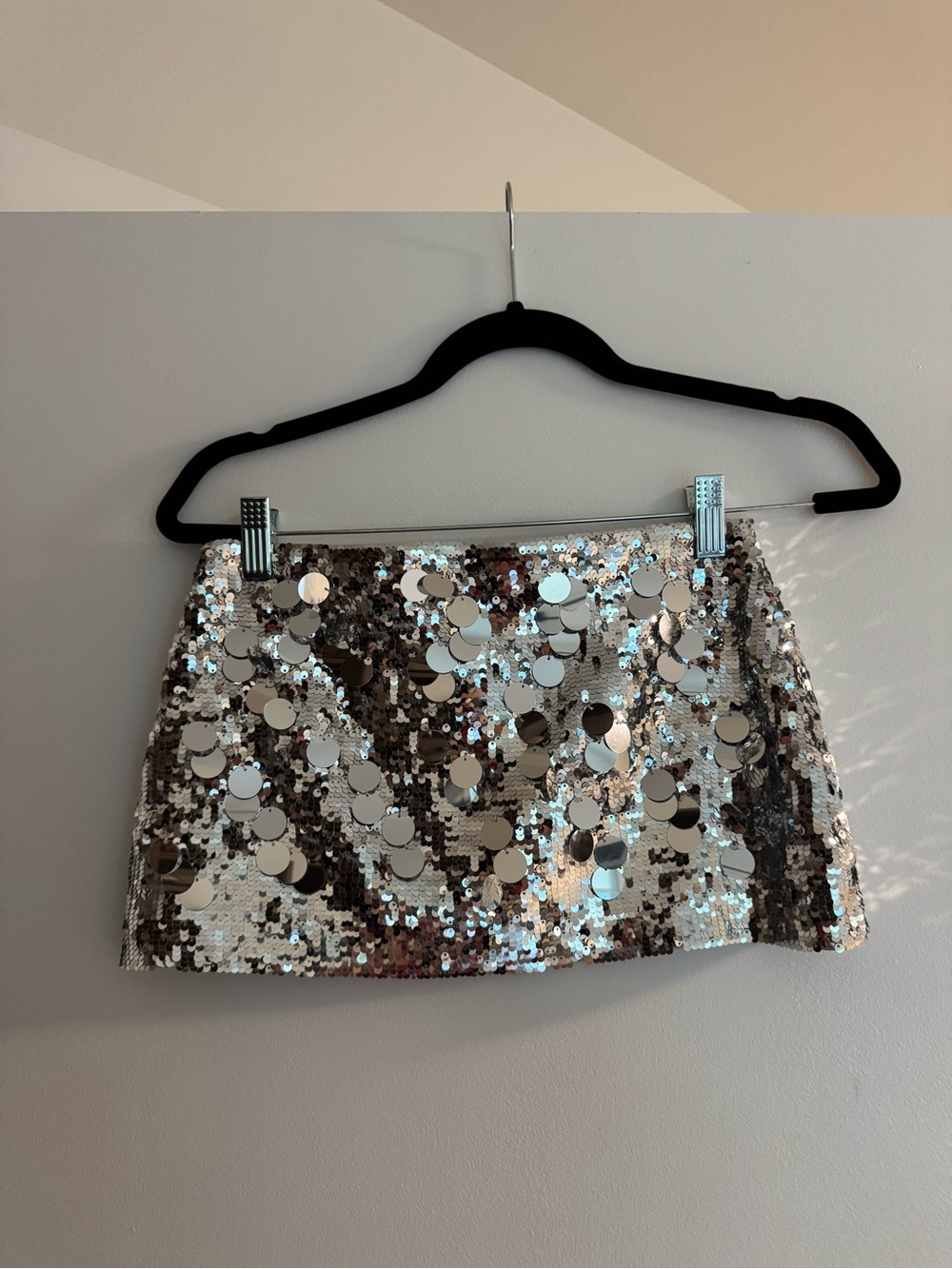 Danielle Guizio Low Rise PAILLETTE Sequin Mini Skirt - Picture 3 of 4